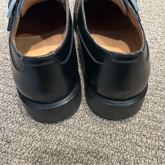 Bally Terni Monk Strap Black Leather Shoes Size 8.5 E Made In Italy - Picture 10 of 14